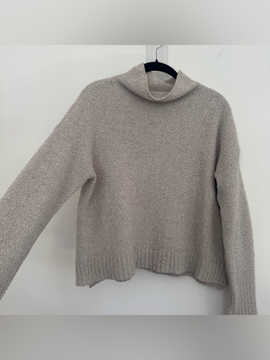 UGG Sage Sweater Cowl Neck Fluffy Textured Ribbed Minimal Neutral - Picture 4 of 11